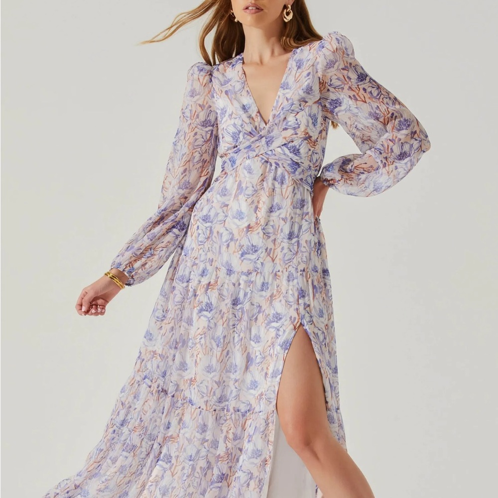 Astr The Label maxi dress - purple - size medium